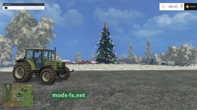 Снег и елка на в Фермер Симулятор