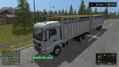 Мод прицепа для перевозки коров, свиней и овец в Farming Simulator 2017