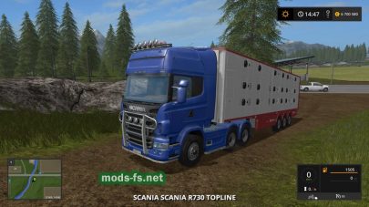 Тягач Scania R730 Topline для игры Фермер Симулятор 2017