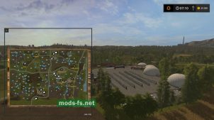 Расположение полей на карте в игре Farming Simulator 2017