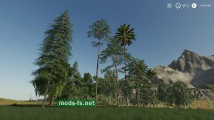 "16 Trees Placeable" mod Farming Simulator 2019