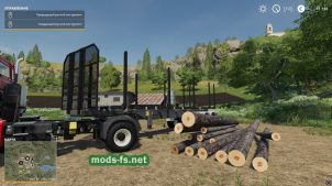Мод на прицеп Timber Runner Wide With Autoload Wood