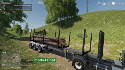 Прицеп для перевозки бревен в игре Farming Simulator 2019