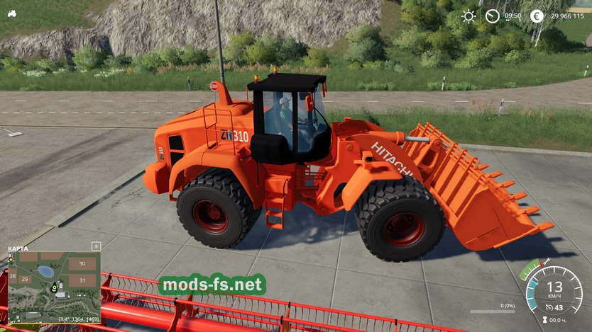 Мод на погрузчик Hitachi Zw 310 для игры Farming Simulator 2019 Mods 4448