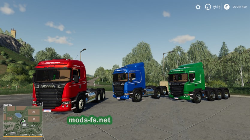 Мод на тягач Scania Streamline Afbr для Farming Simulator 2019 Mods 2551